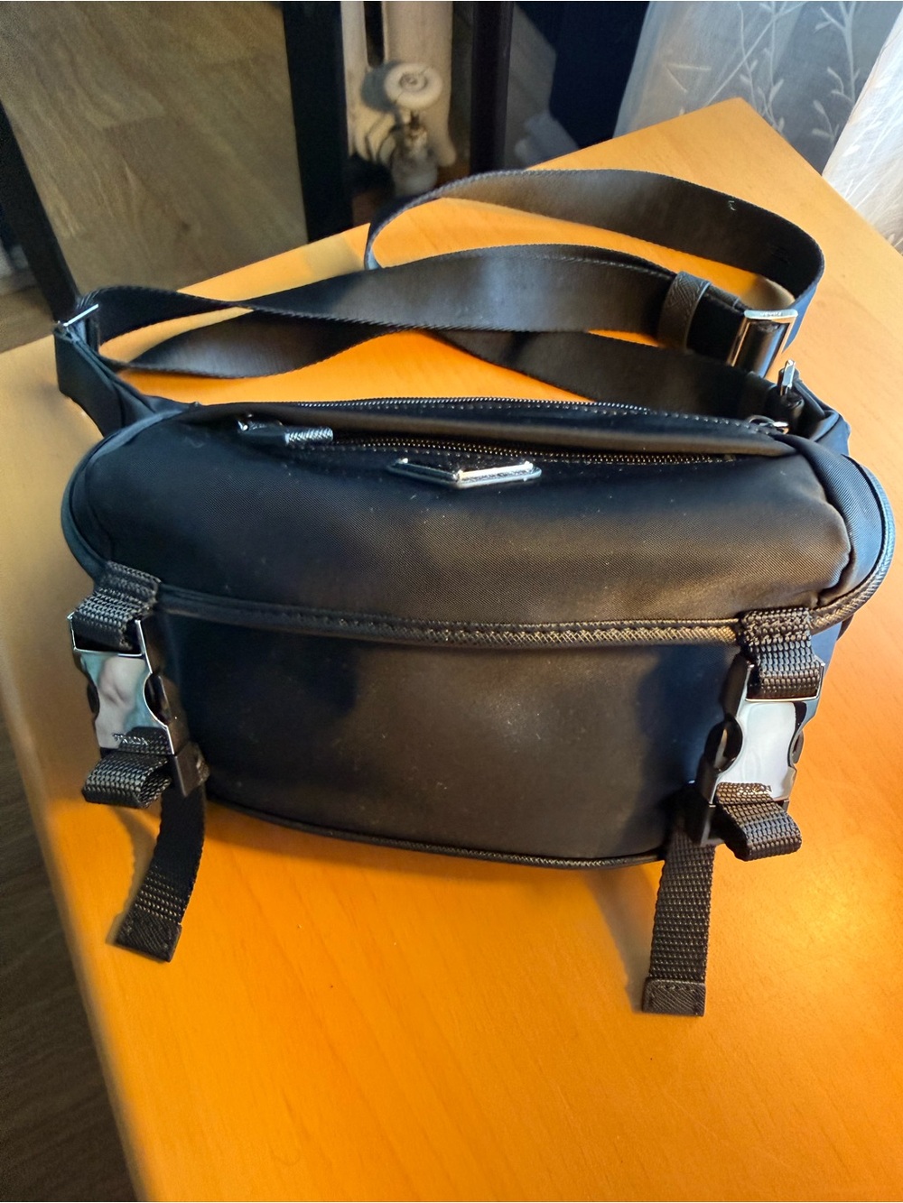 NEW Fashion Inspired Nylon Crossbody Bag with Silver Hardware - Picture 13 of 13